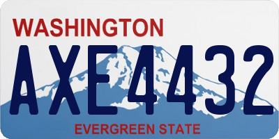 WA license plate AXE4432