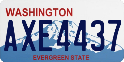 WA license plate AXE4437