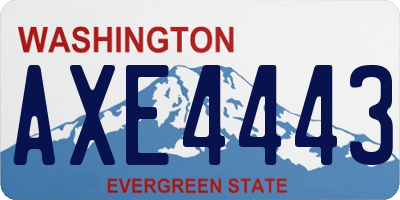 WA license plate AXE4443