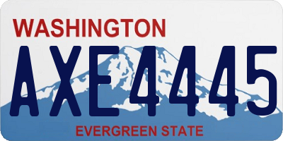 WA license plate AXE4445