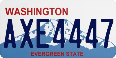 WA license plate AXE4447