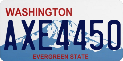WA license plate AXE4450