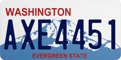 WA license plate AXE4451