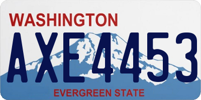WA license plate AXE4453