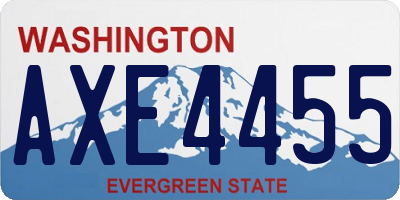 WA license plate AXE4455