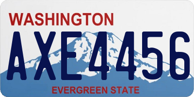 WA license plate AXE4456