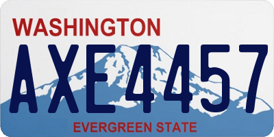 WA license plate AXE4457