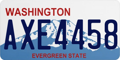 WA license plate AXE4458