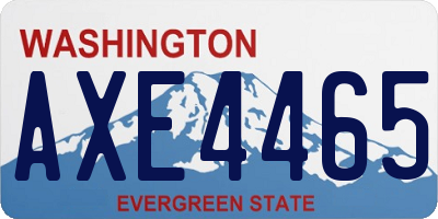 WA license plate AXE4465