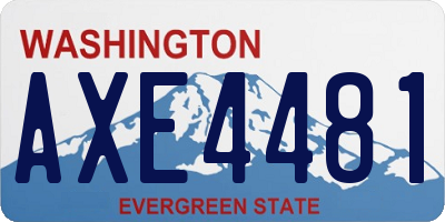 WA license plate AXE4481