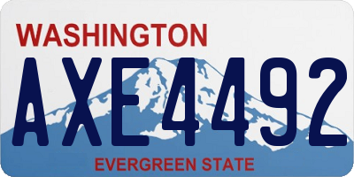 WA license plate AXE4492