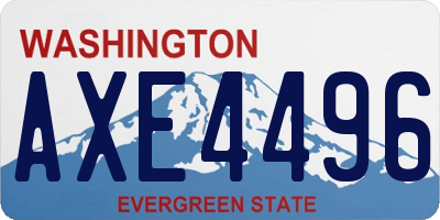 WA license plate AXE4496