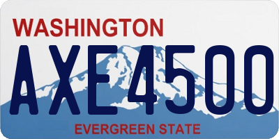 WA license plate AXE4500