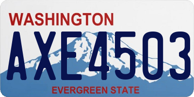 WA license plate AXE4503