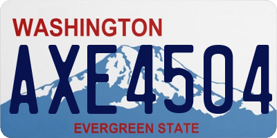 WA license plate AXE4504