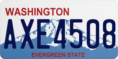 WA license plate AXE4508