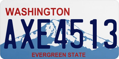WA license plate AXE4513