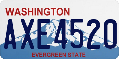 WA license plate AXE4520