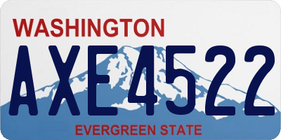 WA license plate AXE4522