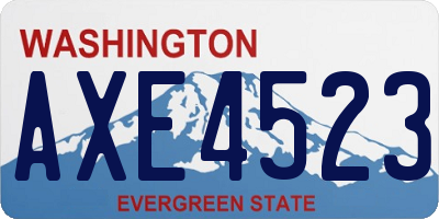 WA license plate AXE4523