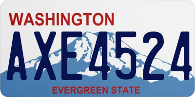 WA license plate AXE4524
