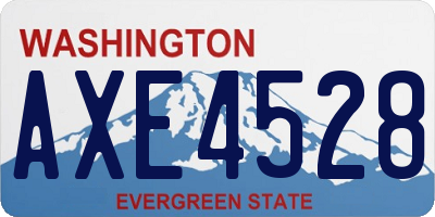 WA license plate AXE4528