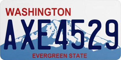 WA license plate AXE4529