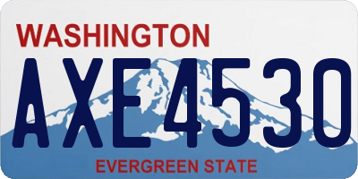 WA license plate AXE4530