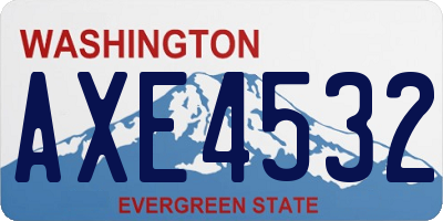 WA license plate AXE4532