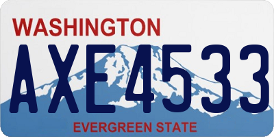WA license plate AXE4533