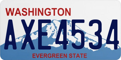 WA license plate AXE4534