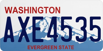 WA license plate AXE4535