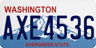 WA license plate AXE4536