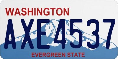 WA license plate AXE4537