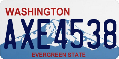 WA license plate AXE4538