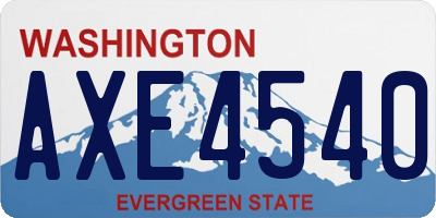 WA license plate AXE4540