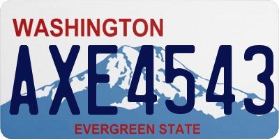 WA license plate AXE4543