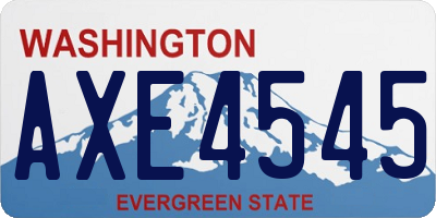 WA license plate AXE4545