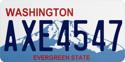 WA license plate AXE4547