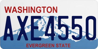 WA license plate AXE4550