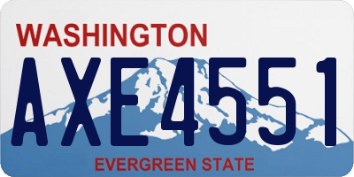 WA license plate AXE4551