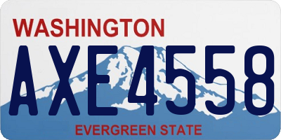 WA license plate AXE4558