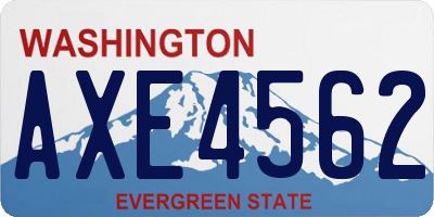 WA license plate AXE4562
