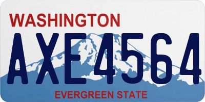 WA license plate AXE4564