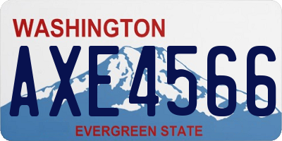 WA license plate AXE4566