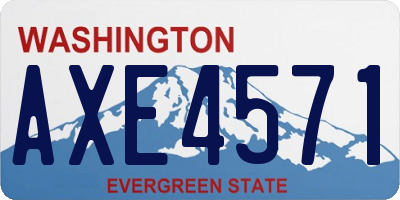WA license plate AXE4571