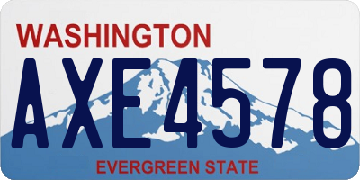WA license plate AXE4578