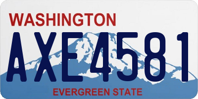WA license plate AXE4581