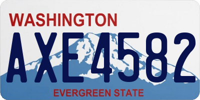 WA license plate AXE4582