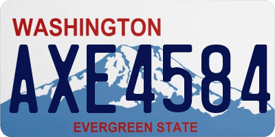 WA license plate AXE4584